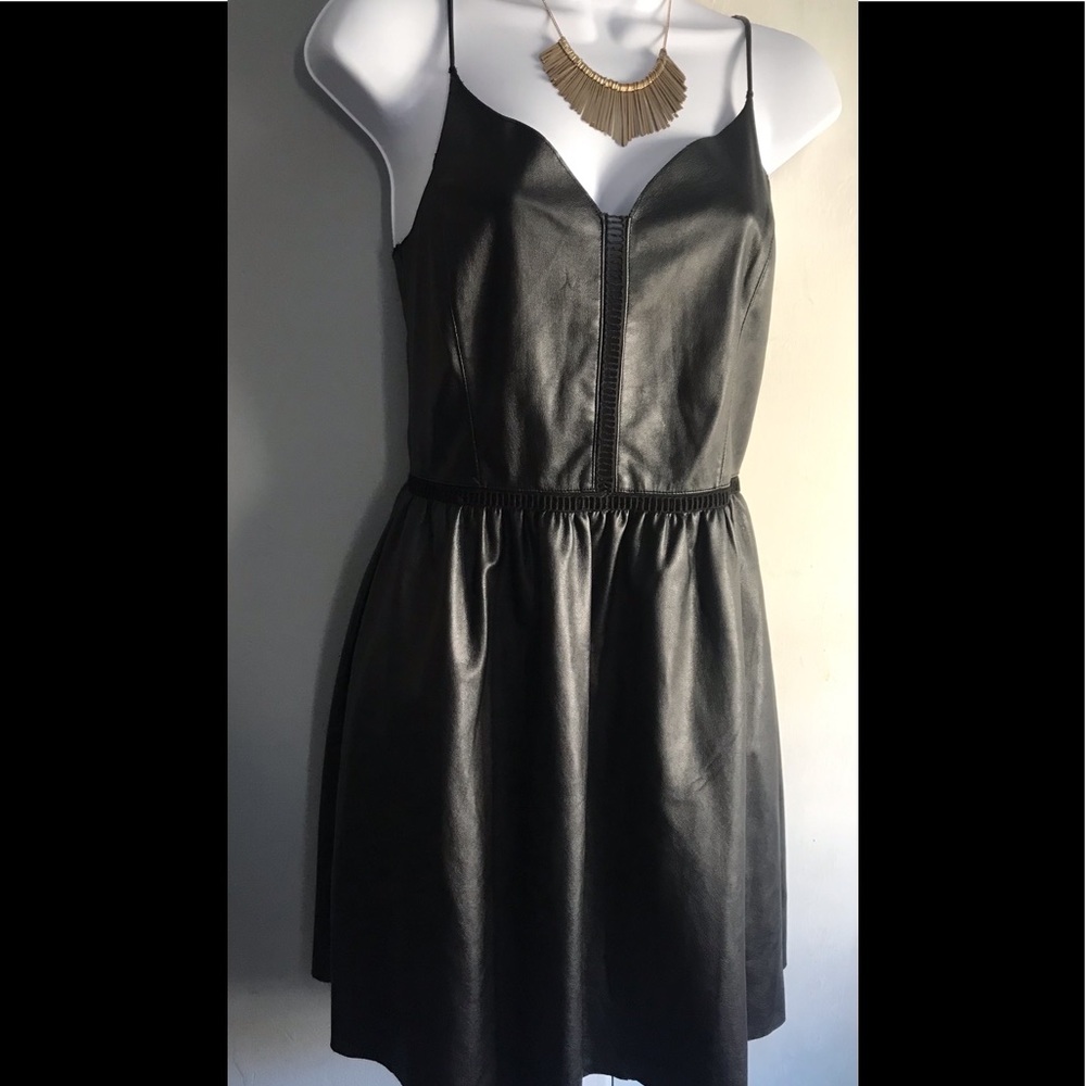 Zara faux leather dress.